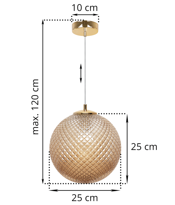 CANNES HÆNGELAMPE 1 FLAD HONNINGLAMPESKÆRM 25CM E27