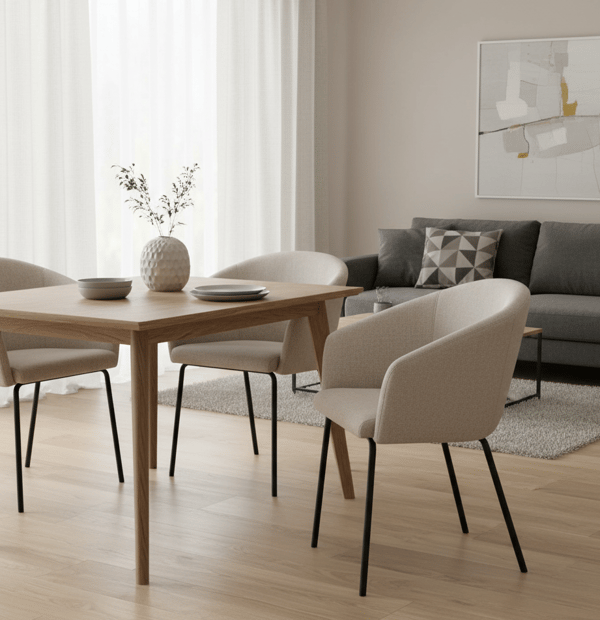 Nuvio klädd fåtölj, beige tyg