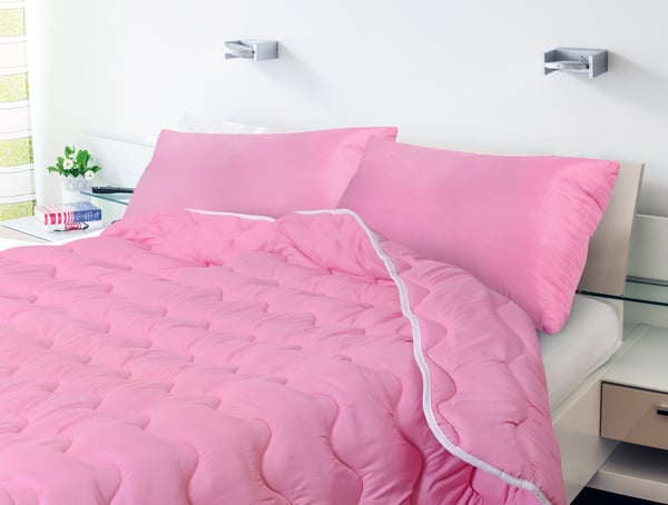 Dynebetræk 200x220 cm helårs antiallergisk mikrofiber pink silikone