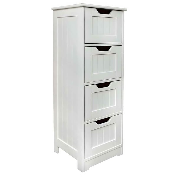 Moderni, kapea, valkoinen kylpyhuoneen kaappi kosmetiikalle ja asusteille, 30x30x81 BR2We