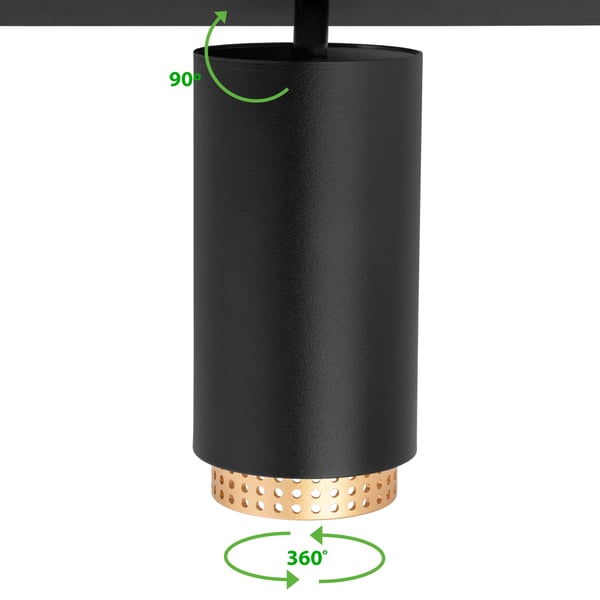 Loftlampe reflektor LED 2x GU10 tuba spot ELIGIS sort LUMILED