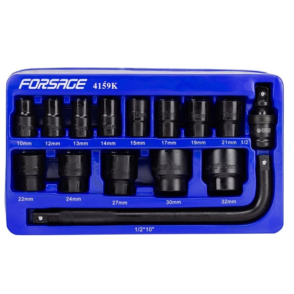 Iskuhylsysarja 1/2" 10-32 mm 6-kulmainen