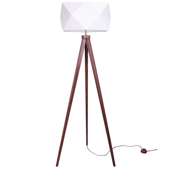 MODERNE GULVLAMPE, TRIPOD LAMPESKÆRM, TRÆ