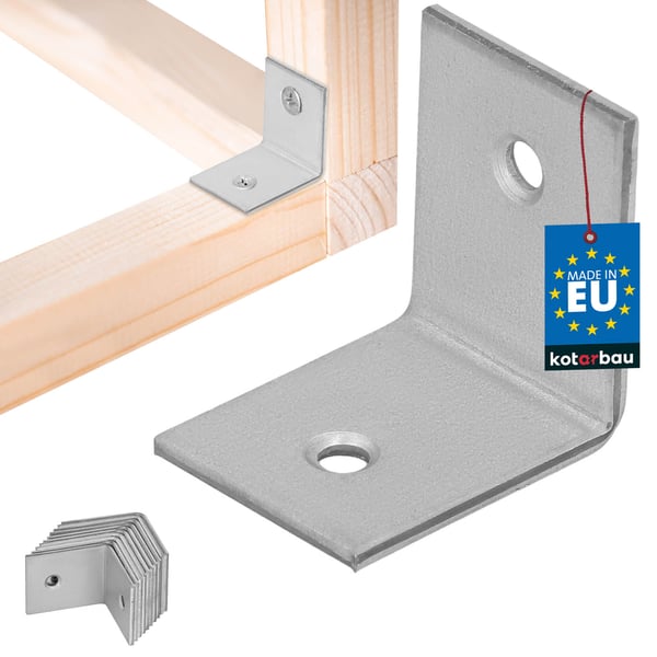 Kotarbau® Kirvesmiehen kulmaliitin ruostumatonta terästä sinkittyä 30 x 30 x 25 mm 12 kpl:n sarja