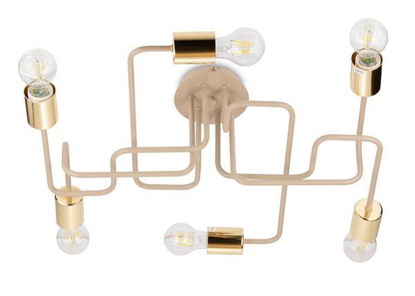 Onyx Beige taklampa 6xE27 63x53