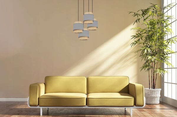 Hængende lampe, loftslysekrone, lampeskærm, boho juta