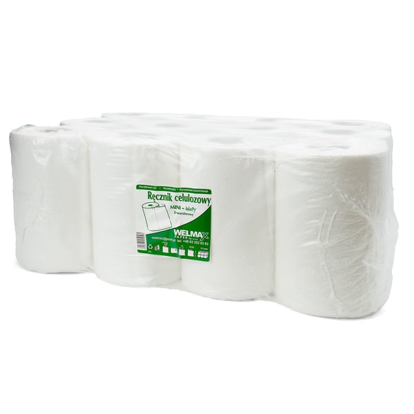 Mini 2W vit cellulosahandduk, 12-pack, RCMI2060