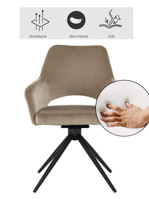 ERIM sammet beige svängbar stol