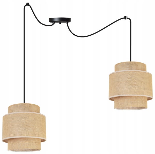 Hængende lampe, loftslysekrone, lampeskærm, boho juta