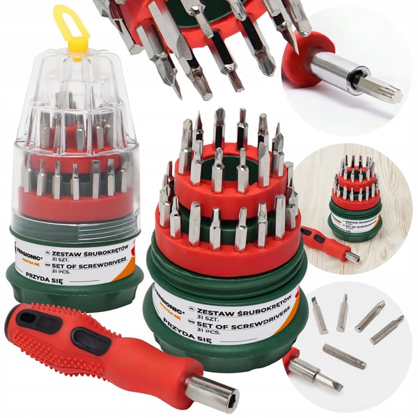 Vergionic 3-i-1 precisionsskruvmejselsats Torx bitar 31 delar