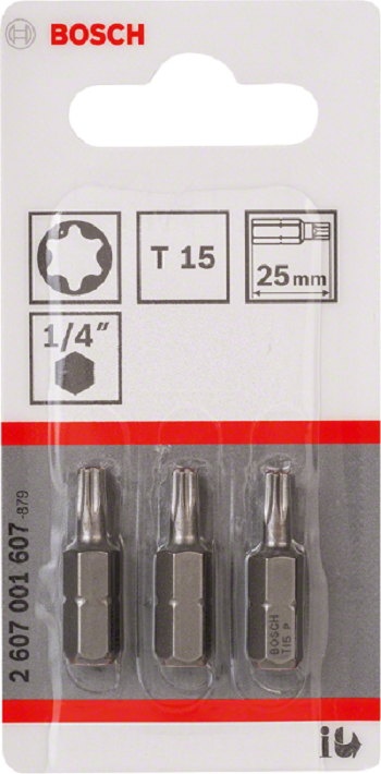 BITS, SKAFT, SPIDS T15 EH 25MM 3 STK - B 2607001607