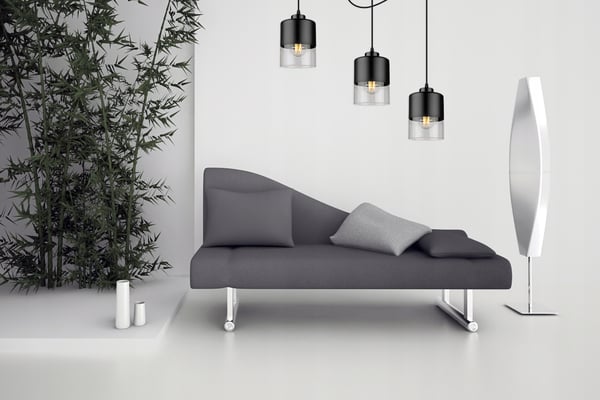 MODERNE LOFTHÆNGELAMPE I GLAS MED EDDEKRON