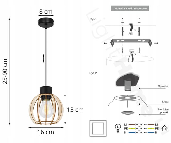 MODERNI PUINEN LED-KATTOVALAISIN