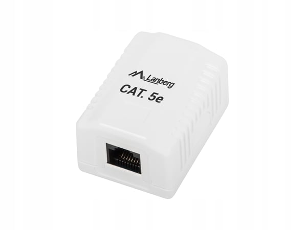Lanberg OU5-0001-W kat.5e 1X RJ45 overflademonteret stikkontakt