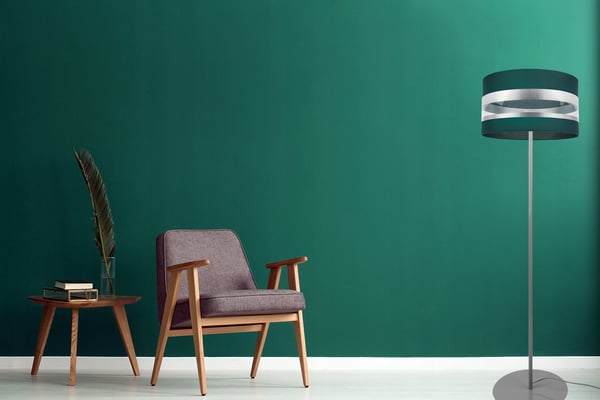 Lattiavalaisin, kromivärit, pullonvihreä lampunvarjostin