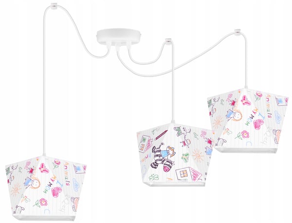 Lofthængende lampe med loftskrone og edderkopskærm