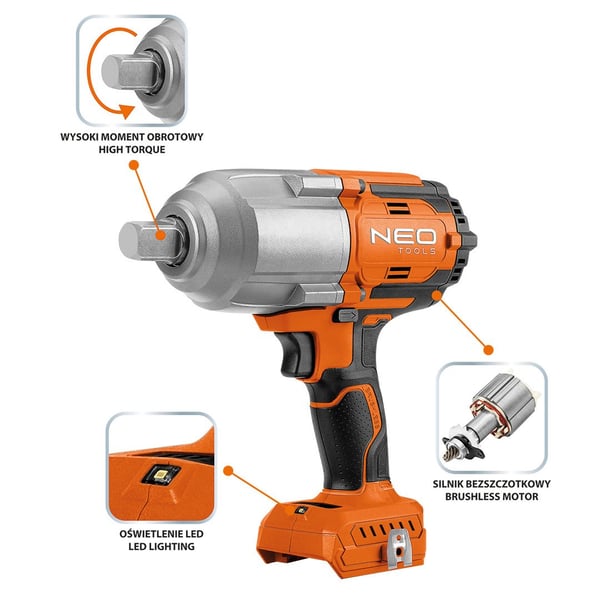1100NM ENERGI+18V BATTERIFRI SLAGNYCKEL, UTAN BATTERI - T N04-618
