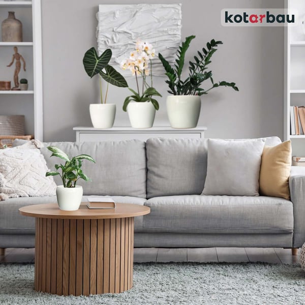KOTARBAU® 2 st. blomkruka 13,5 cm vitglaserad keramik med dekorativt lock