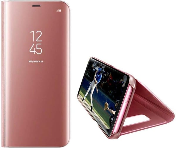 Spejlvendt flip-cover til Samsung Galaxy M31 6,40" pink rosaguld