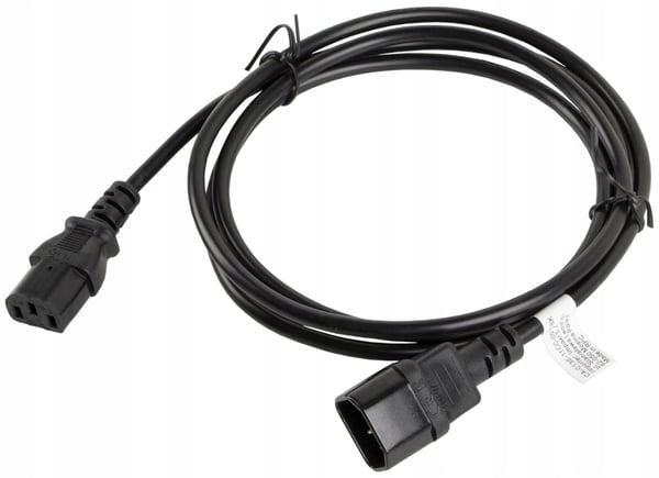 Lanberg IEC 320 C13 -> C14 Strömkabel Förlängningssladd 1,8m VDE Svart