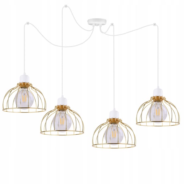 Lofthængende lampe med lysekrone i gylden edderkop-stil