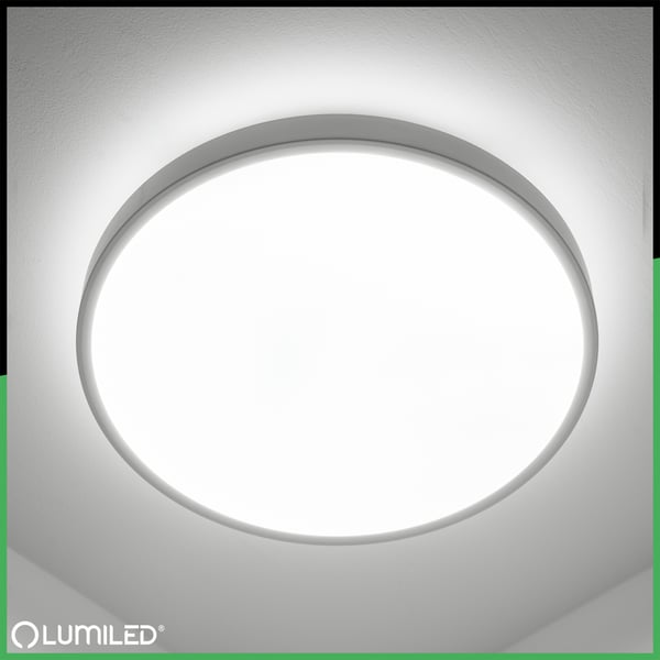 Loftlampe LED overflademonteret 24W 4000K CELIS Rund IP44 Hvid Ring ALS LUMILED