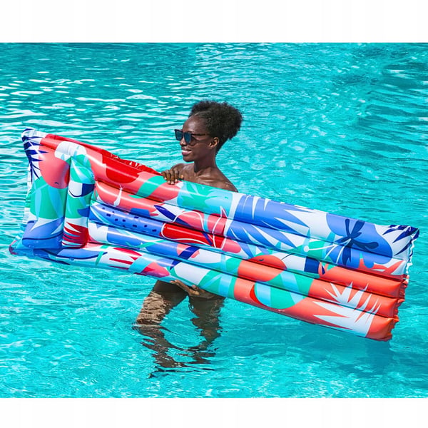 Bestway uppblåsbar vattensolstol för simning 183x69 cm strand sommar