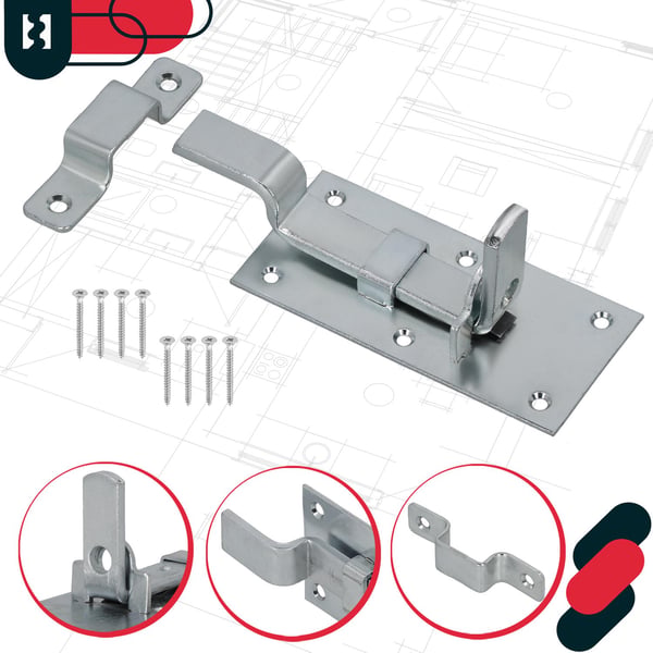 KOTARBAU® Universallåsregel för dörrar och grindar stål 130 mm hänglåsbar
