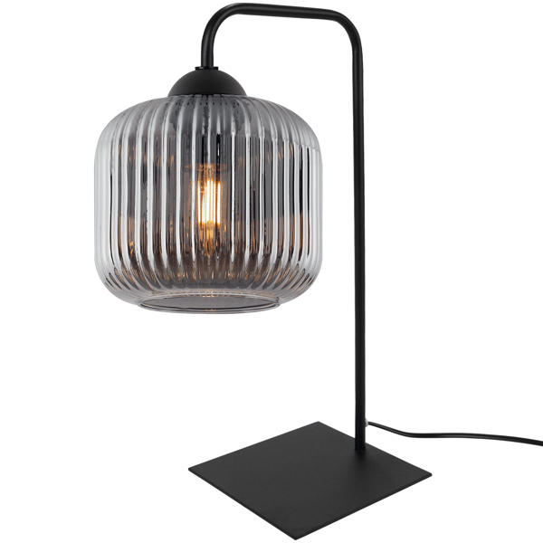 RIFFLE BORDLAMPE SORT 1 FLAD GRAFITLAMPESKÆRM CYLINDER E27