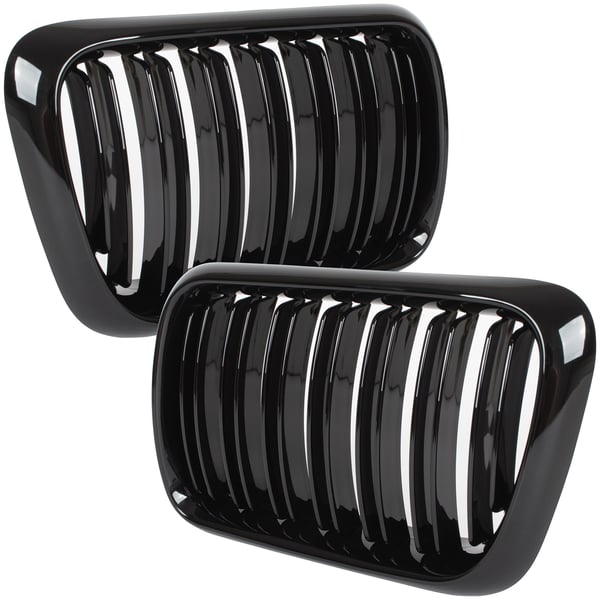 BMW 3 E36 96-00 galler mellan strålkastarna (njurarna) vänster + höger set SVARTA GLANSANDE DUBBELBAR BMW 3 E36 96-00 galler mellan strålkastarna (njurarna) vänster + höger set SVARTA GLANSANDE DUBBELBAR