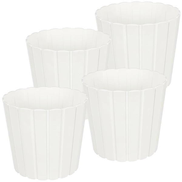 Plastkruka för blommor och örter vit 29 cm 4-pack