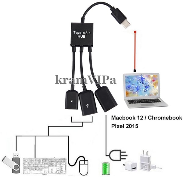 Lanberg USB typ-C(F) - USB-A(F) 3.1-adapter svart