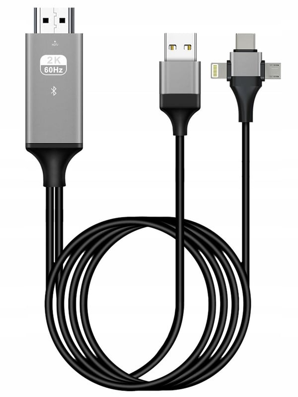 KABEL micro USB C Lightining - HDMI 2M MHL-adapter