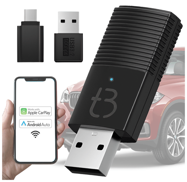 TB-NANO trådlös mini USB-adapter Carplay och Android Auto för bil