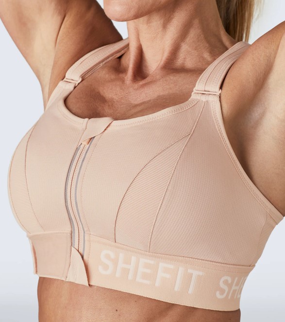 Shefit Beige Sports-BH, Stærk Støtte, Justerbar, Størrelse S