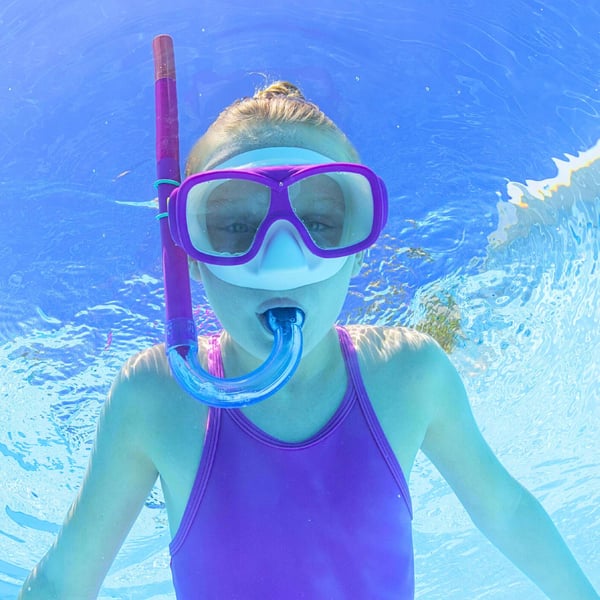 Dykkersæt: Maske med snorkel, svømmebriller + finner