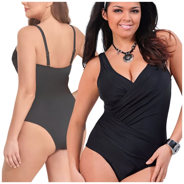 Sexet badedragt med rynkede detaljer plus size Sexet badedragt med rynkede detaljer plus size XXL XXL