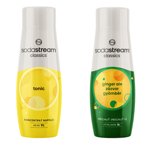 Sodastream Tonic + Ginger Ale -siirappisetti limsasuihkulähteelle, 2 kpl.