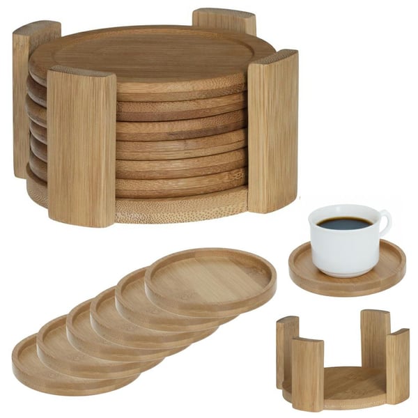 Set med 6 bambuunderlägg Set med 6 bambuunderlägg