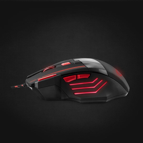 Esperanza MX201 Wolf Optical Gaming 7D USB Kablet Mus Sort og Rød