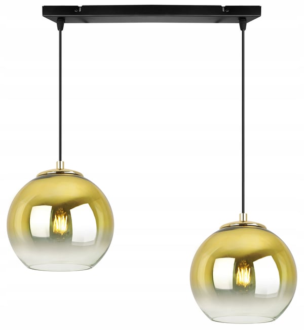 Hængende loftslampe med gylden lampeskærm 15 cm