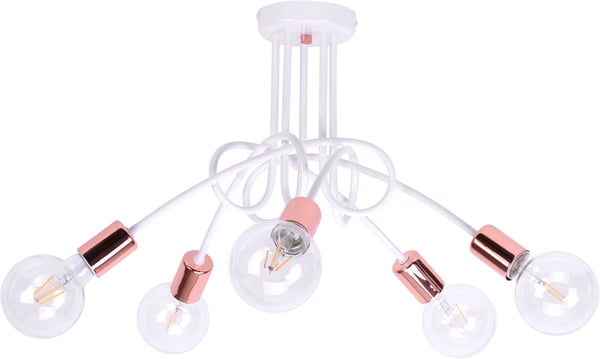 Industriel kobber loftslampe i to farver