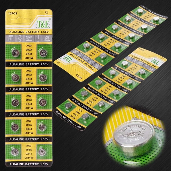 AG3 / LR41 alkaliske batterier 10 stk.