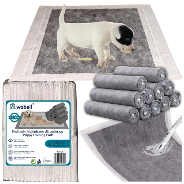 Absorberande hygieniska engångsmattor för hundkiss 60x60 cm 40 st