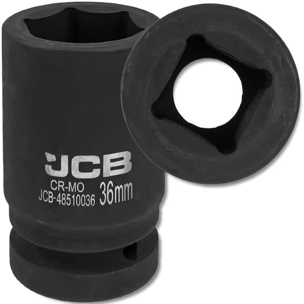 JCB Dyb Slagtopnøgle 1" 36 mm 6-punkts Cr-Mo Topnøgle
