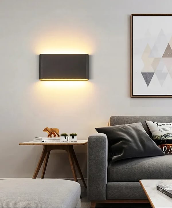 LED VÆGLAMPE UDENDØRS INDENDØRS OP OG NED MODERIG 6W METAL
