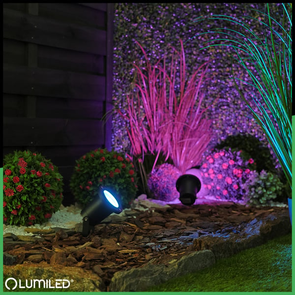 Trädgårdslampa LED GU10 IP65 vattentät svart med 1m sladd HORTI LUMILED