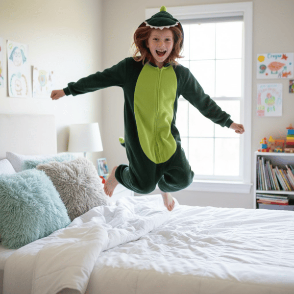 Barnens kigurumi-pyjamas med dinosaurier i ett stycke för Sankt Andreas dag, 146-152 Barnens dinosauriepyjamas i ett stycke - 98-104