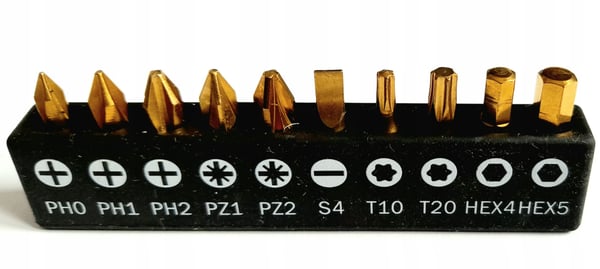 Bosch-kärkisarja, 10 kpl:n kärkipidikkeellä PH, PZ, Hex, Torx