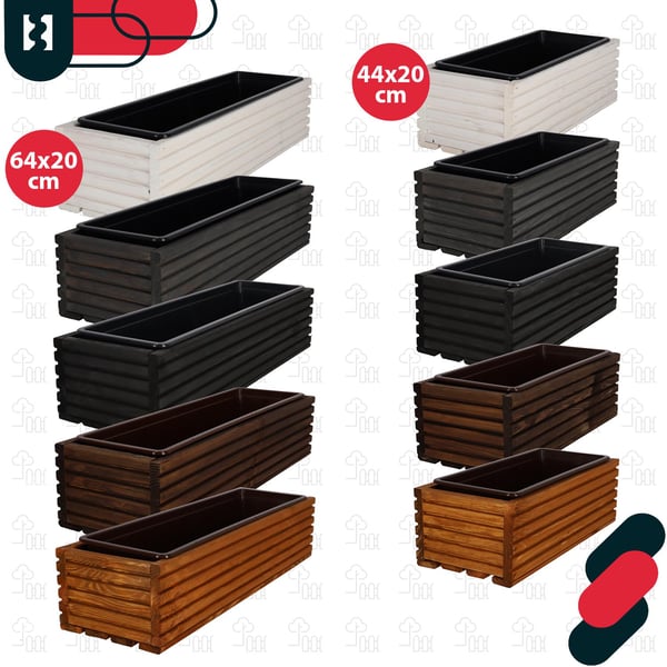 Kotarbau® Kukkaruukkulaatikko Puinen puutarhan istutuslaatikko terassille ja sisäkkeellä Valkoinen 44 x 20 CM